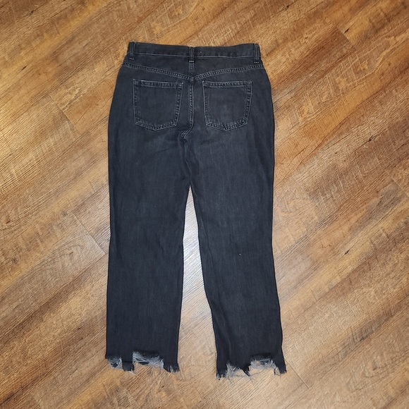 WE THE FREE People Maggie Mid-Rise Straight-Leg Button Fly Jeans Black Size 27 - Picture 3 of 7